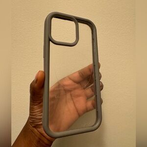 iPhone 15 pro max matte gray clear case